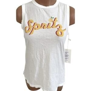 Mate the Label White Organic Cotton Spritz Tank Top Size XS NWT